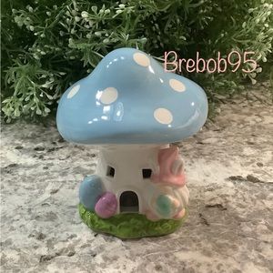 Ceramic LIGHT UP LED Mushroom with Gnome and Easter Eggs